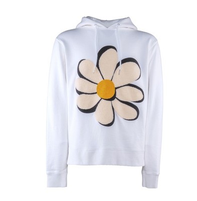 Sandro Hooded Sweatshirt White Cotton Size M Mens Hoodie Embroidery SHPSW00422