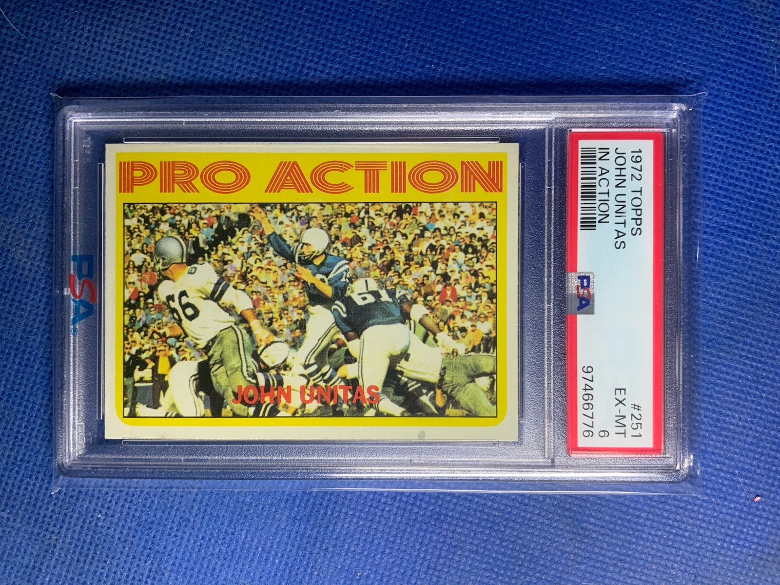 1972 Topps Johnny Unitas Pro Action #251 Colts PSA 6