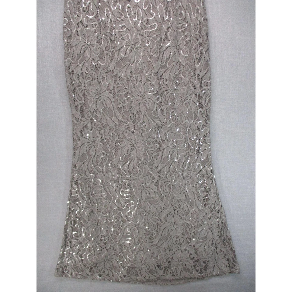 Vestido de noche formal con lentejuelas glamurosas plateado Marina para mujer talla 8 Foto 4 de 4