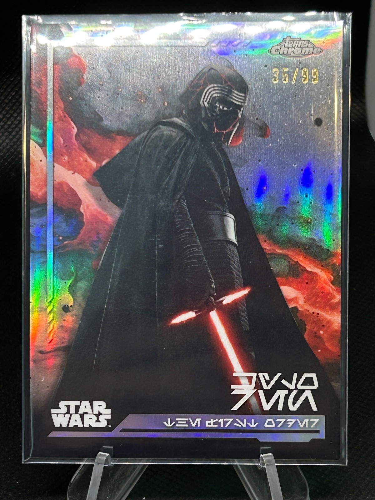 2024 Topps Chrome Star Wars Kylo Ren /99 Aurebesh Refractor