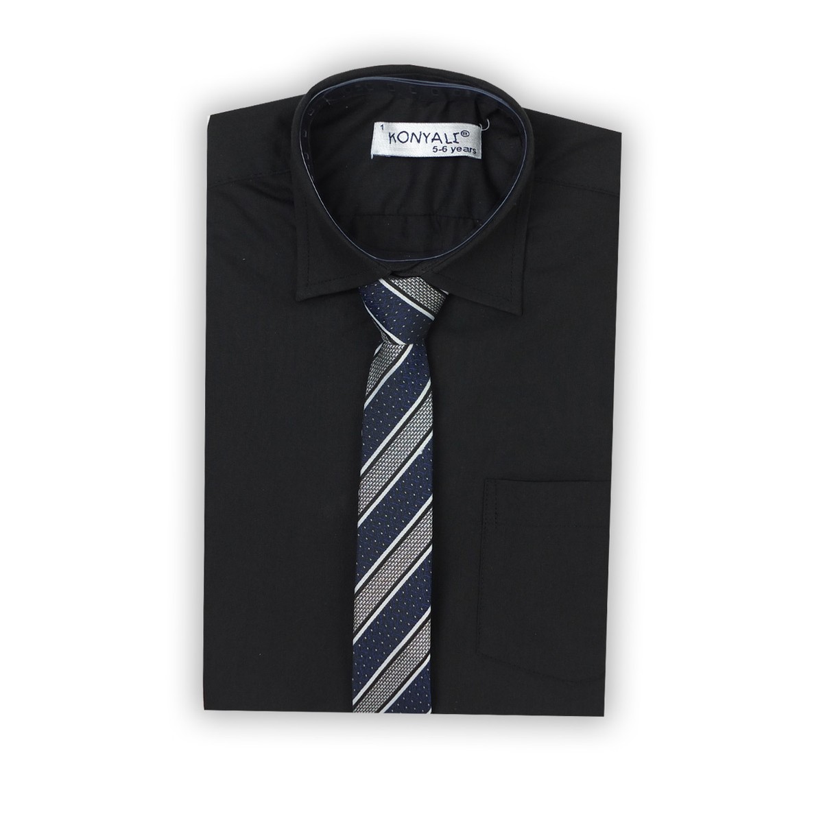 Boys Black Formal Shirt Tie Set Pageboy Wedding Prom Party Kids Shirts |  eBay