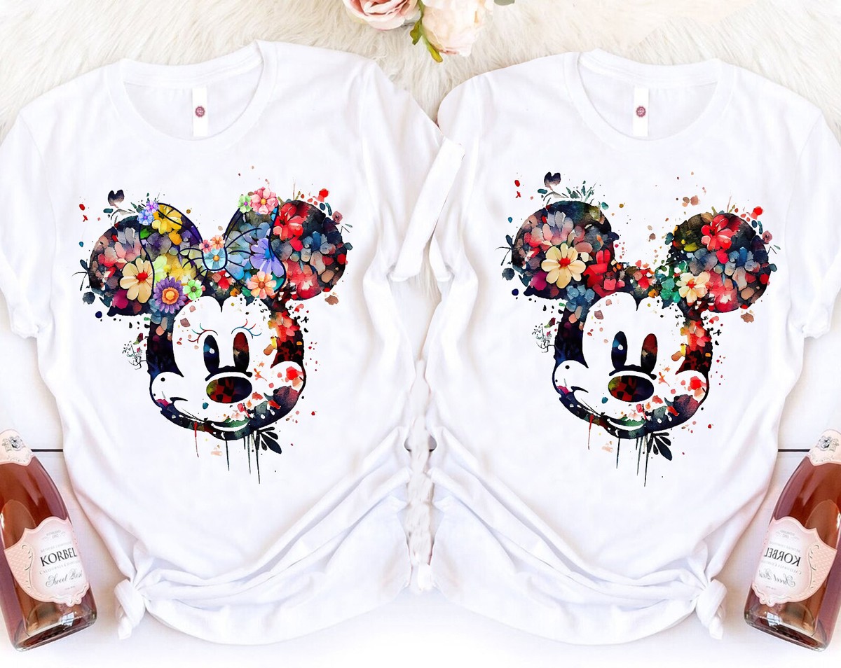 Disney Mickey Minnie Mouse Head Watercolor Art Unisex Adult Kid