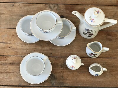 SERVICE À CAFÉ DÏNETTE PORCELAINE VINTAGE DÉCOR ENFANTS SERVICE À CAFÉ DÏNETTE PORCELAINE VINTAGE DÉCOR ENFANTS