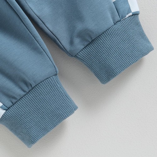 Toddler Baby Boy Fall Winter Outfit Contrast Color Long Sleeve Sweatshirts St... - Picture 7 of 7