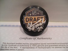 Samuel Honzek Autographed Signed 2023 Draft Puck COA Calgary Flames  Nice Silver