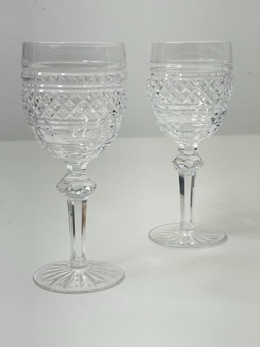 Juego de 2 copas de vino Castletown Waterford cristal blanco Irlanda 7,5 pulgadas - Imagen 7 de 8