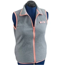 Columbia PFG Fleece Vest Womens Medium Gray Full Zip Performance Fishing Gear