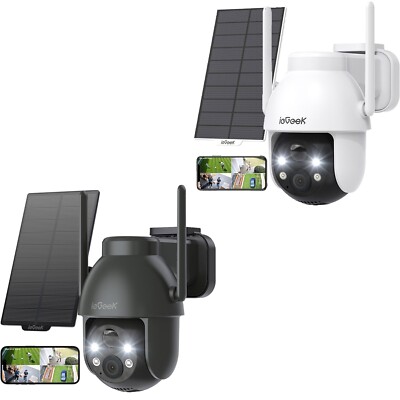 ieGeek 2K Überwachungskamera Aussen Akku Solar Kamera Überwachung WLAN 360° PTZ