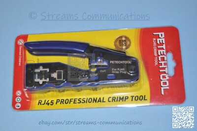 RJ45 Professional Crimp Tool for Cat5 Cat5e Cat6 8P8C Pass Through Connectors