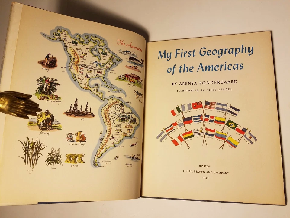 1942 MY FIRST GEOGRAPHY AMERICAS FRITZ KREDEL MAPS PICTURES NORTH AMERICA WWII - Image 4 of 4