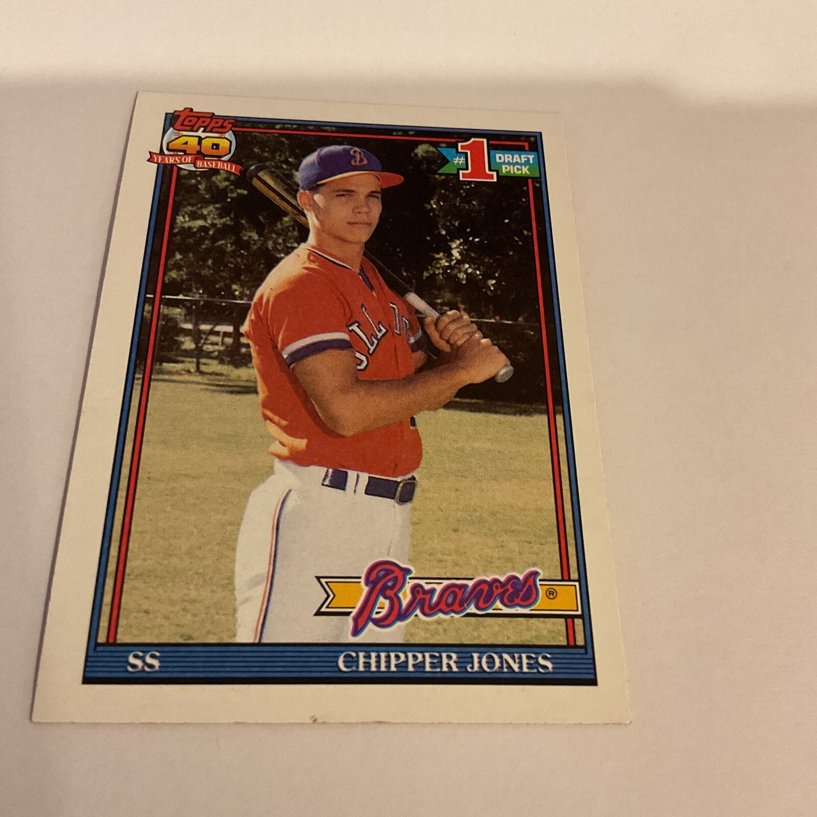 1991 Topps Chipper Jones Rookie SS Atlanta Braves #333