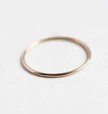 14k Gold Thin Ring. Minimalist, Stackable SIZ...