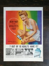 Vintage 1945 Mennen Quinsana Foot Powder Full Page Original Ad 324