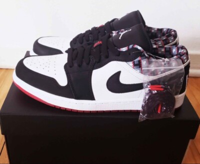 Air Jordan 1 Low Quai 54 White Black University Red. Size 11