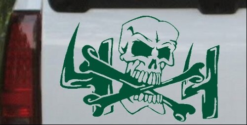 Calcomanía de calcomanía para computadora portátil Skull and Crossbones 4x4 invertida para automóvil o camión - Imagen 14 de 32