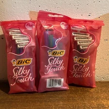 Lot of 3 Bic Silky Touch 10 pack Disposable 2 Blade Razors (30 Razors in all)