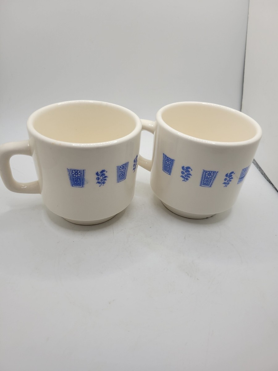 Vintage Oxford Brazil Blue Floral Rim Mug Cup set of 2 Vintage Oxford Brazil Blue Floral Rim Mug Cup set of 2