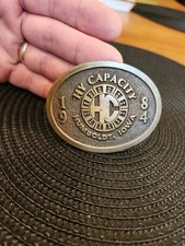 Vintage HY-Capacity Belt Buckle 1984 Humboldt, Iowa mfg by Hit Line 1 Of 100 LE