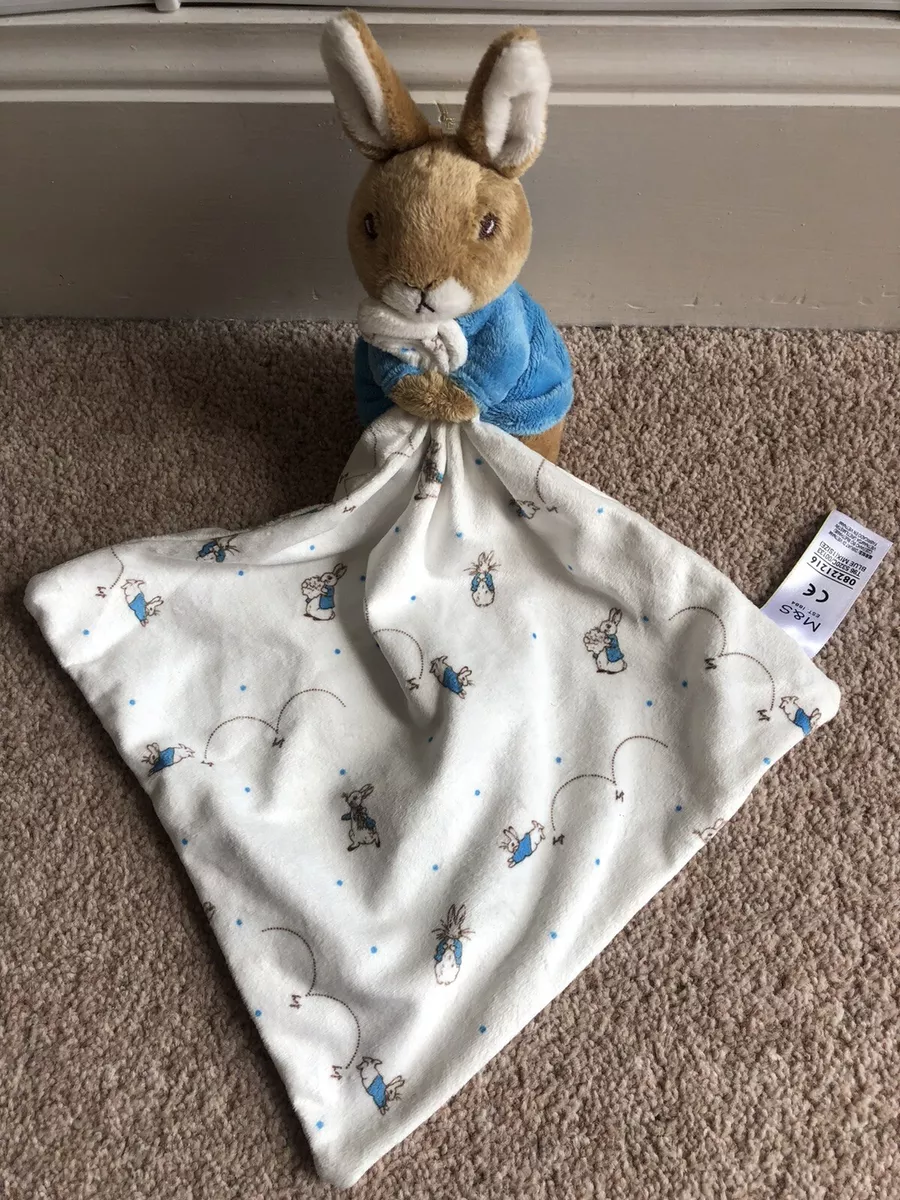 M S Peter Rabbit Blanket Beatrix Potter Blue Mix Plush Comforter