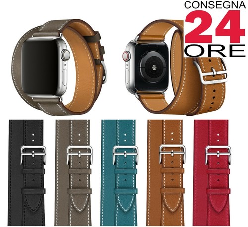 Per Apple Watch 3 2 1 cinturino compatibile similpelle doppio anello 38 mm  42 mm | eBay