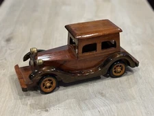 Vintage  Wooden Coupe With Lidded Storage Box Model/Jewelry Box