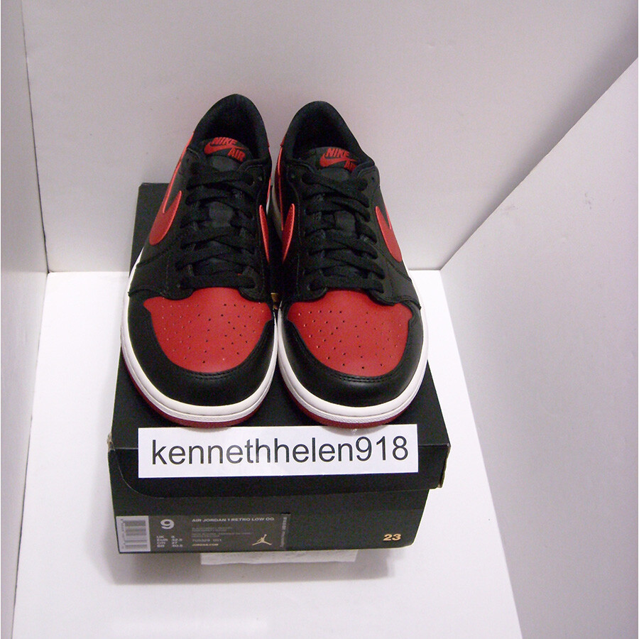 NEW 2015 NIKE AIR JORDAN 1 RETRO LOW OG BRED BLACK RED