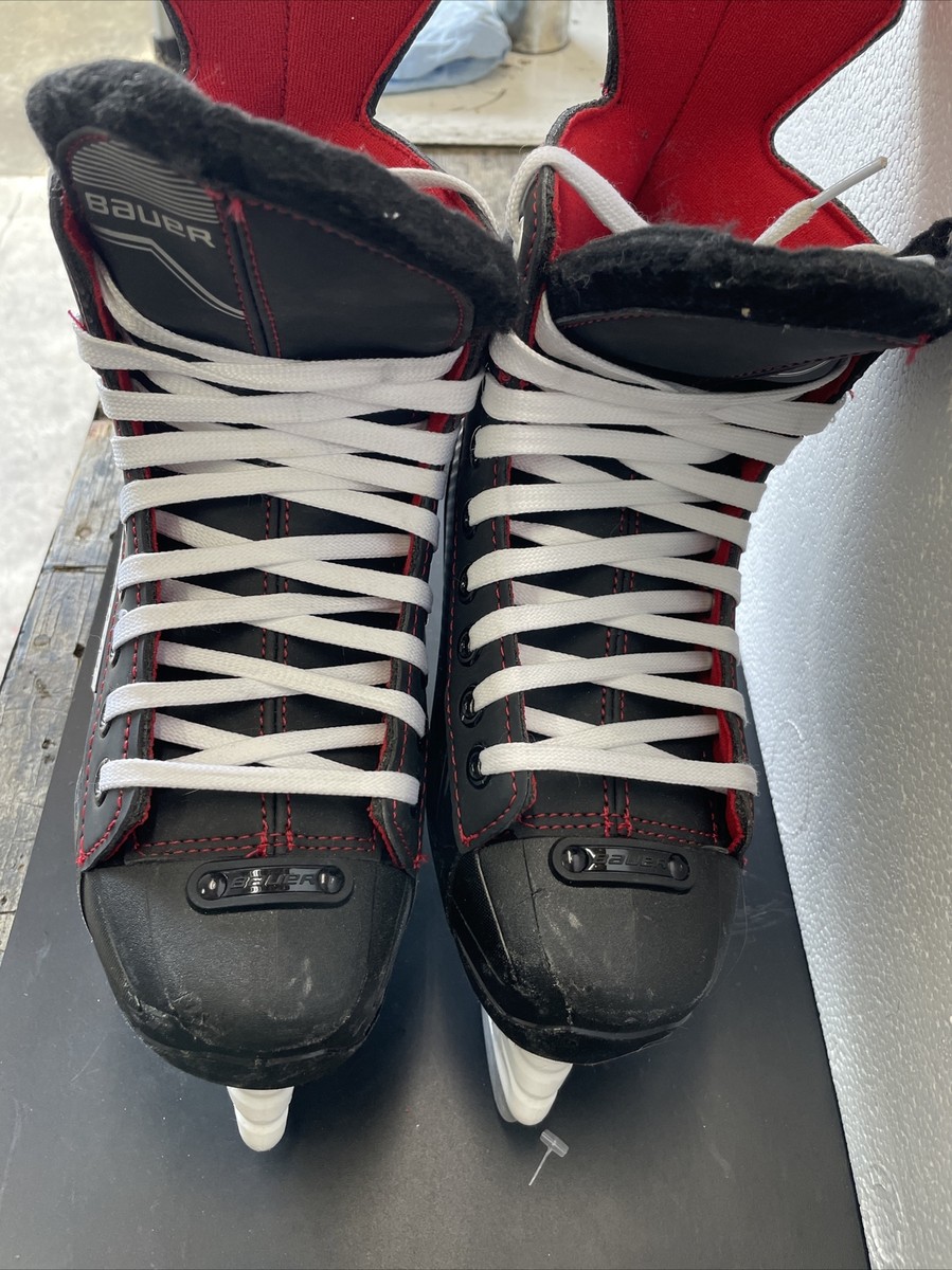 Bauer Black and White Hockey Skates with Red Tongue Accents Bauer JUNIOR NSX ICE SKATES R ICE SKATE – Kicks and Sticks main image 4