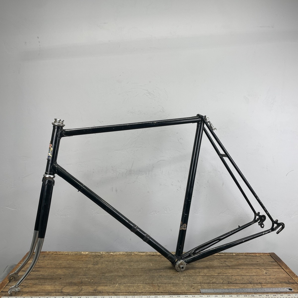 Vintage Falcon Frame Set 60 cm Lugged Steel Road Bike Black