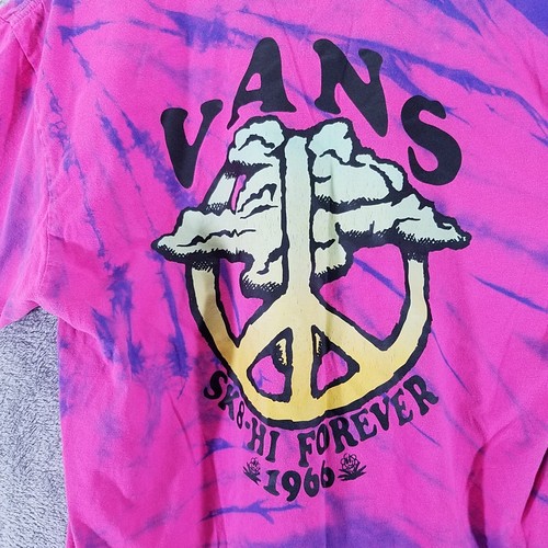 Camiseta Vans para Hombre Mediana Rosa Púrpura Tie Dye SK8 HI Forever Peace - Imagen 9 de 13