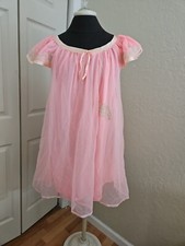 Vintage Nylon Lace Babydoll Nightgown With Union Label Sz M