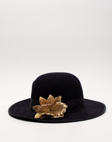 RRP€555 ZIMMERMANN Felt Fedora Hat Size M Metallic Detachable Brooch Made in UK - Picture 5 of 12