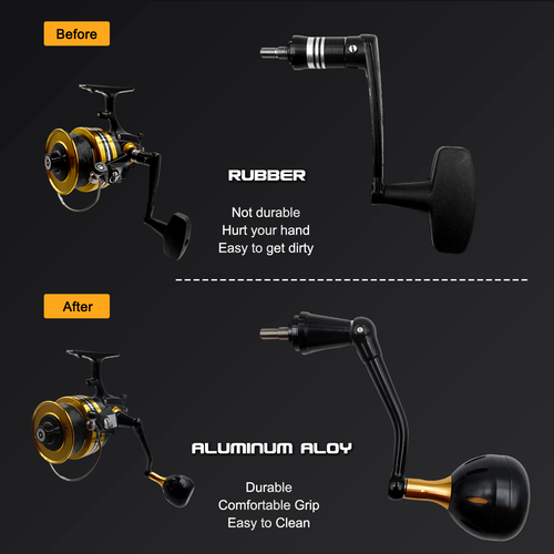 Ryabt 76mm Power Handle for Penn Spinfisher 650SS Reel Left Hand Plug and Play - Picture 4 of 5
