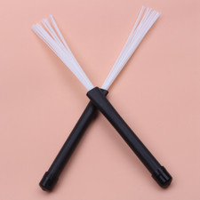A pair Retractable Jazz Drum Brush Stick Rubber Handle Percussion Accessories