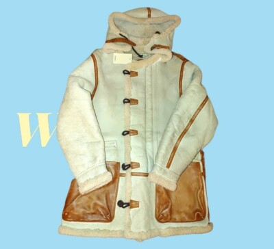 Mens sz M Yeezy Season 5 Shearling Leather Jacket Coat natural