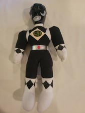 BLACK Power Ranger Plush Doll Saban 1993 Vintage 12" TUSH TAGS VINTAGE
