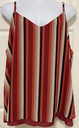 Sophie Swing Chiffon Cami Top By Torrid 5X 28 5 Stripe Blouse NWT New Spaghetti