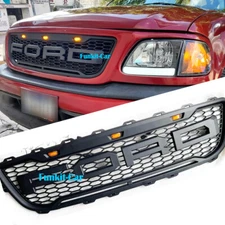 Grille For FORD F150 F-150 1999-2003 Raptor Style Upgrade Grill W/ letters & Led