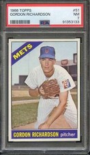 1966 TOPPS #51 GORDON RICHARDSON PSA 7 (RC) METS UER NICELY CENTERED