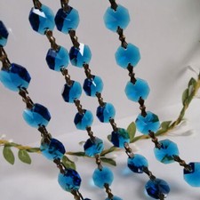 22 jardy paw niebieski łańcuszek kryształ ośmiokątne koraliki girlanda żyrandol dekoracja ~