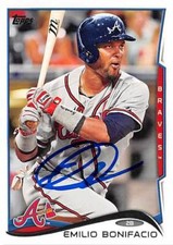 Emilio Bonifacio autographed Baseball Card (Atlanta Braves) 2014 Topps #US111