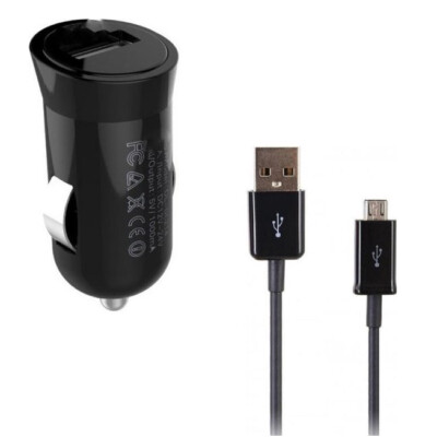 Durata USB KFZ Adapter DR-214 5V 1000 mAh mit USB-Micro Ladekabel  in schwarz