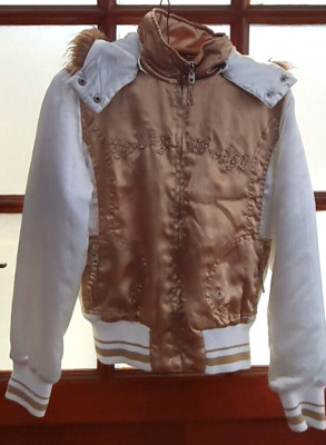 TALLY WEIJL   Kapuzen Jacke   Weiß - Gold   TOP   Gr. 38-40 M