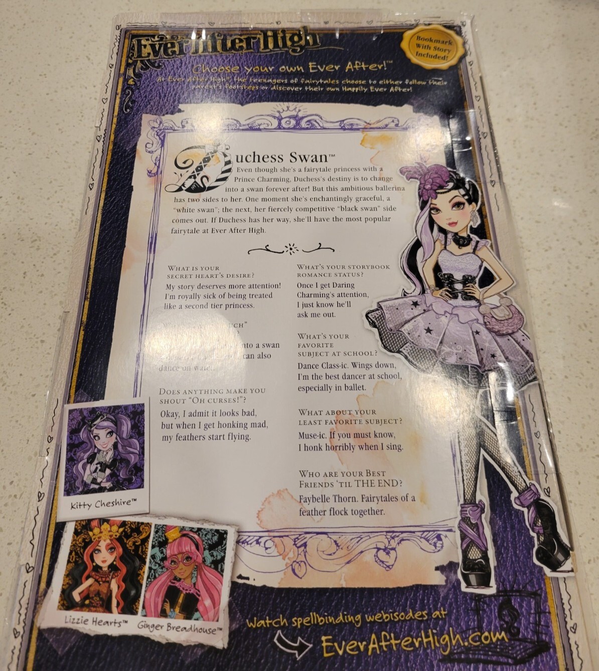 Ever After High First Chapter Duchess Swan Doll 2014 Mattel new in box 