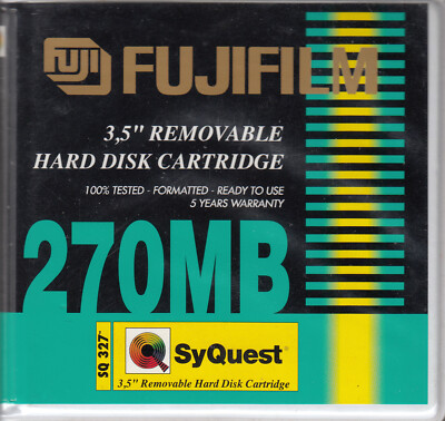 FujiFilm SyQuest SQ 327 3.5   270 MB Removable Hard Disk Cartridge + Rare in OVP