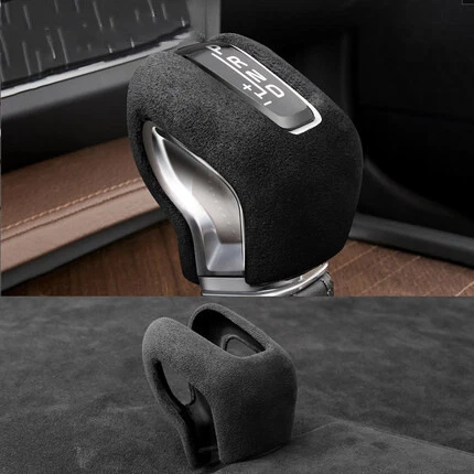 Cubierta de perilla de cambio de marchas de gamuza Alcantara para Volvo S60 S90 XC60 XC90 V60 2018-2024 Foto 2 de 4