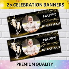 Personalised Happy Retirement Photo Party Banners Decoration N69