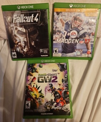 Fallout 4 W/ Poster, Madden NFL 2017 Deluxe & Plants vs. Zombies 2 (Xbox One) 