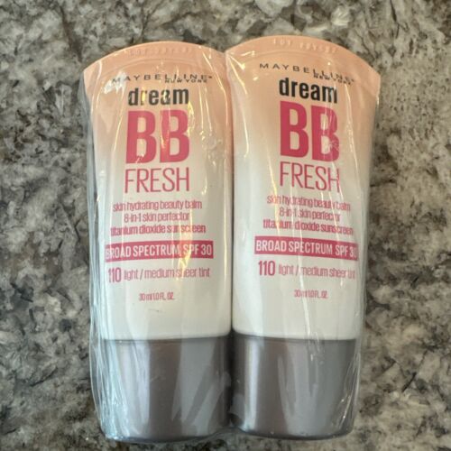 Lot of 2 - Maybelline Dream BB Fresh 110 Light / Medium Sheer Tint with SPF 30