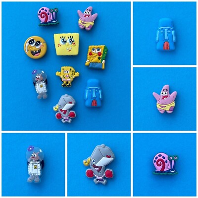 9 x Schuhstecker/Shoe Charms/Pins/Set für SPONGEBOB*PATRICK*SANDY*GARY* Fans