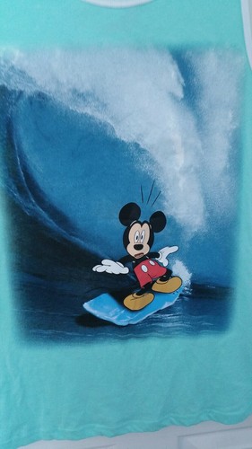 Camisa de surf Mickey Mouse para hombre Disney Aqua Tank Top talla L - Imagen 2 de 4